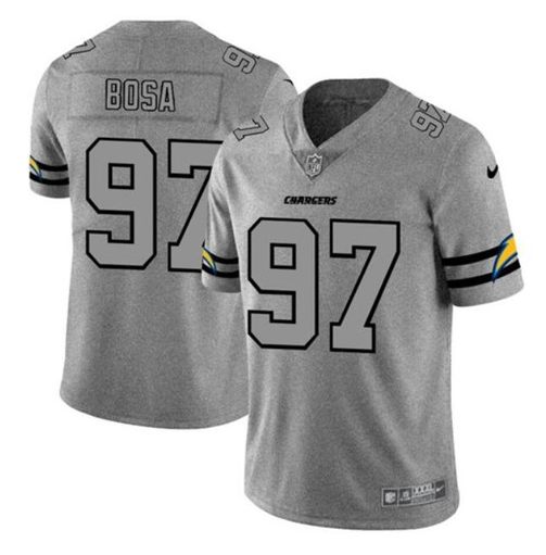 Youth Los Angeles Chargers #97 Joey Bosa 2019 Gray Gridiron Team Logo Stitched Jersey